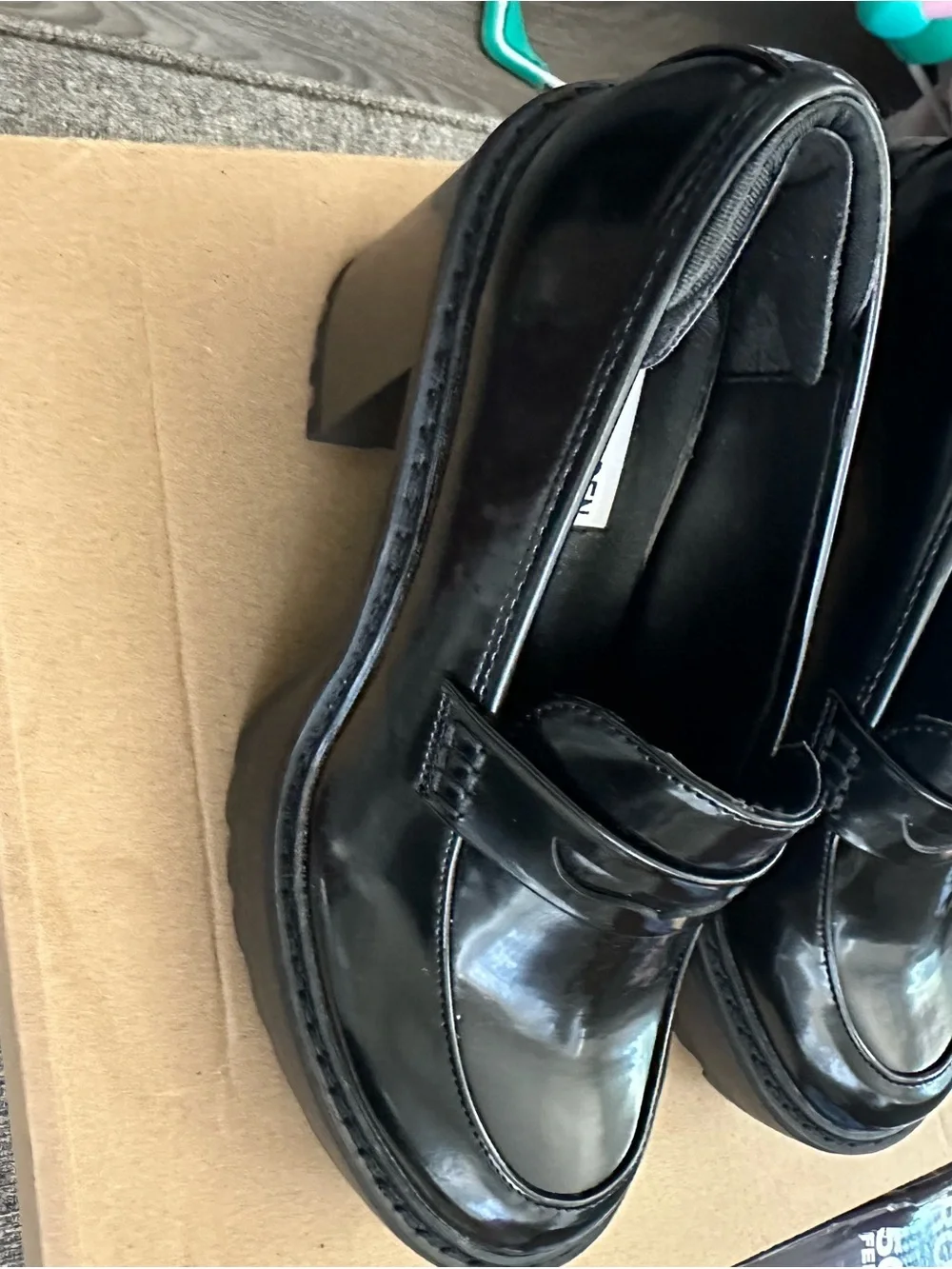 Steve Madden Black Patent Loafers